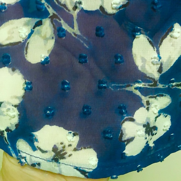 1X Navy Floral Peasant Top with Bell Sleeves and Faggoting detail Boho - Picture 14 of 14